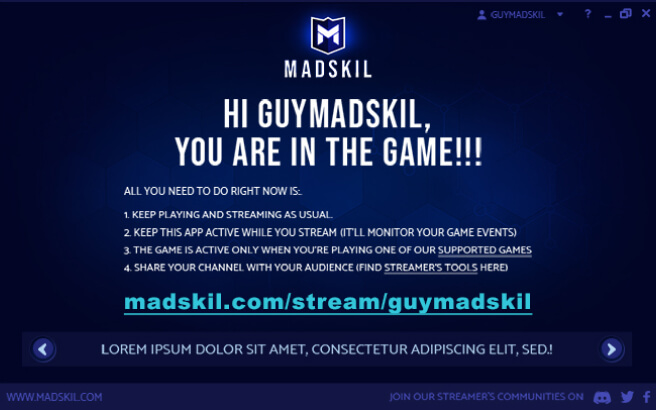 Madskil Streamers App screenshot image