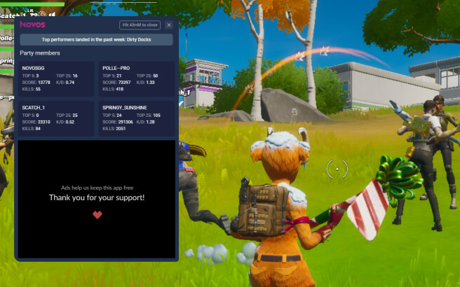 NOVOS Fortnite Stats screenshot image