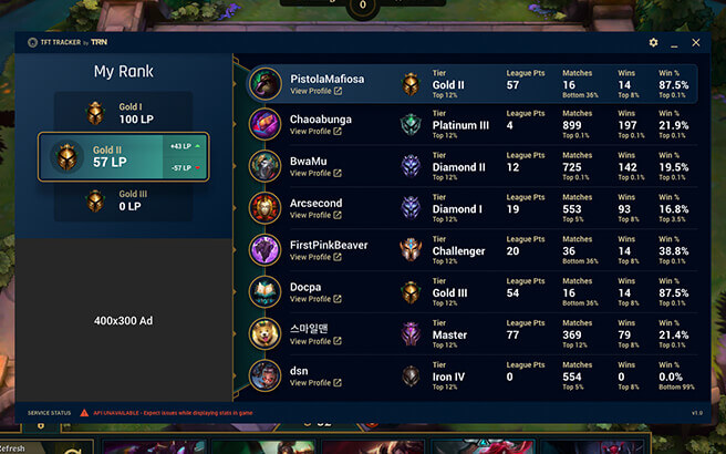 Teamfight Tactics Tracker screenshot image