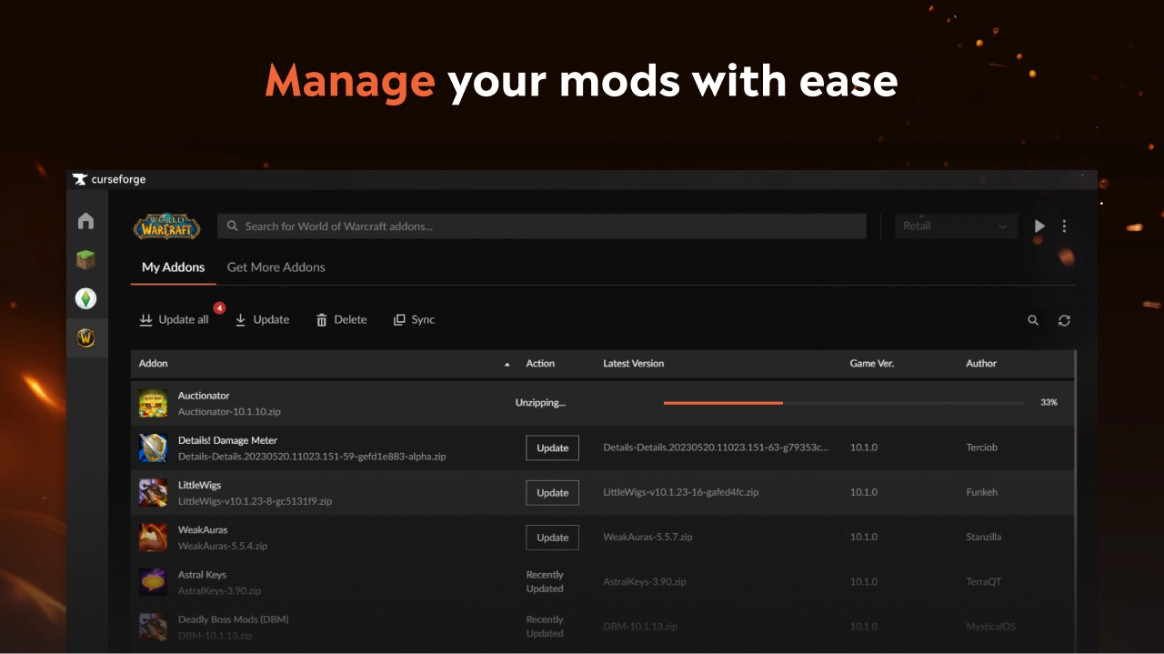Curseforge desktop app on overwolf