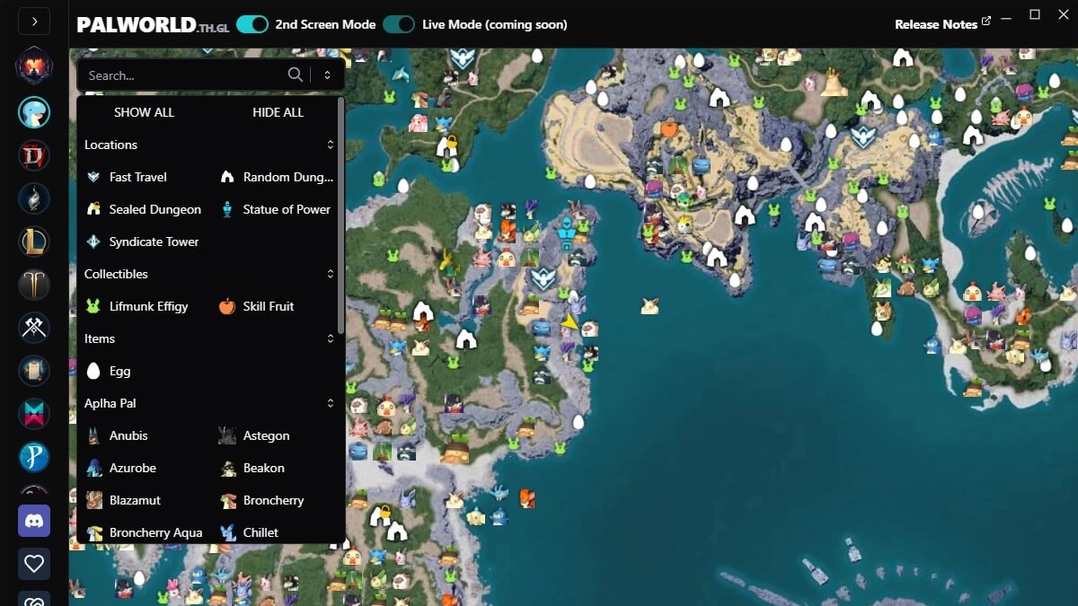 Palworld Interactive Map screenshot image
